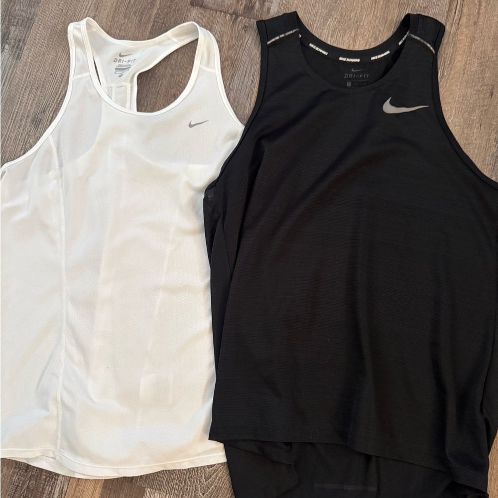 Nike Women's Black and White Tank Tops BUNDLE